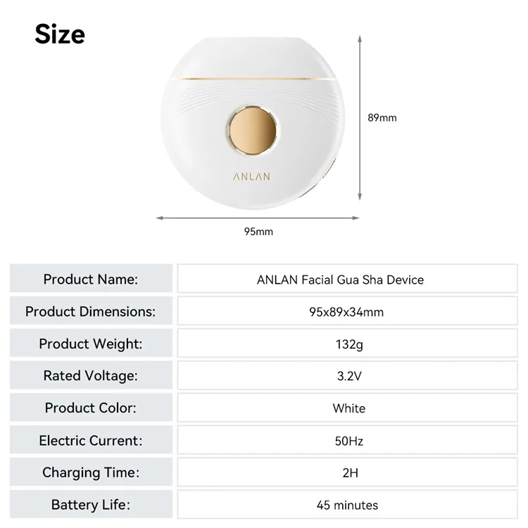 ANLAN Gua Sha Électrique LED Chaleur Vibrations - My Korean Beauty 