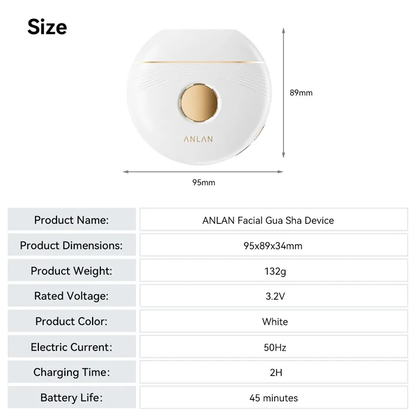 ANLAN Gua Sha Électrique LED Chaleur Vibrations - My Korean Beauty 