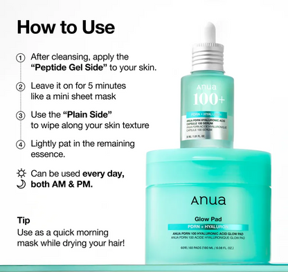 Anua PDRN 100 Hyaluronic Acid Glow Pad - My Korean Beauty