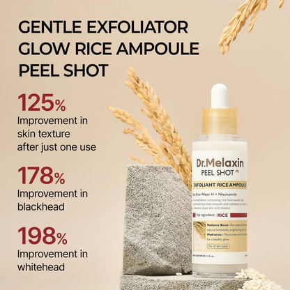 Dr.Melaxin Peel Shot Exfoliant Rice Ampoule - My Korean Beauty 