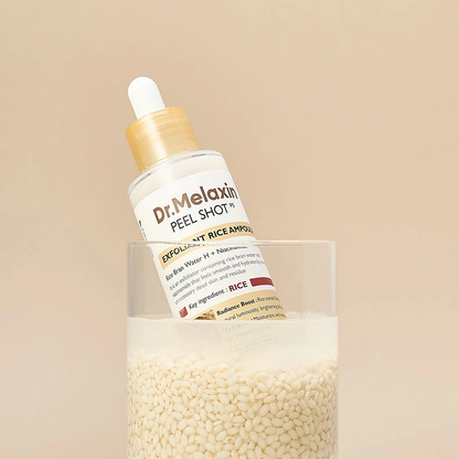 Dr.Melaxin Peel Shot Exfoliant Rice Ampoule - My Korean Beauty 