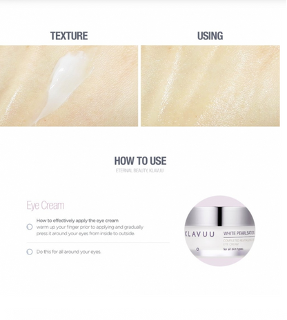 KLAVUU Crème pour les yeux revitalisante aux perles blances - My Korean Beauty