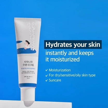 ROUND LAB Écran solaire hydratant au jus de bouleau SPF50 - Korean Beauty & Healthy