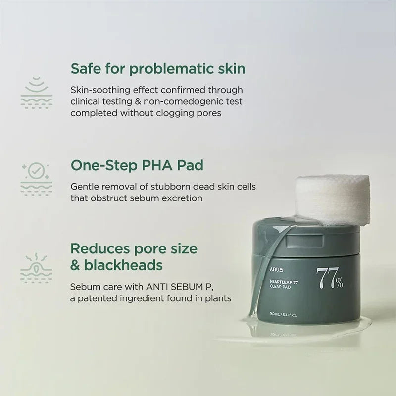 Anua Pads transparentes à 77-% Heartleaf - My Korean Beauty 