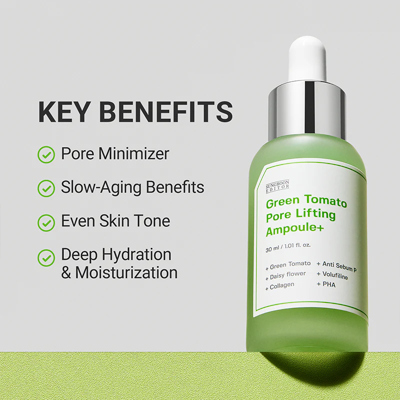 SUNGBOON EDITOR Green Tomato Pore Lifting Ampoule+ - My Korean Beauty