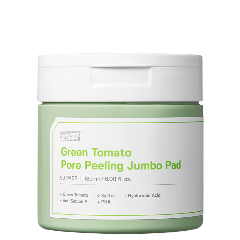 SUNGBOON EDITOR Green Tomato Pore Peeling Jumbo Pad - My Korean Beauty 