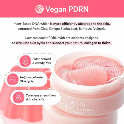 abib PDRN Retinal Eye Patch Glow Jelly (60 patches) - My Korean Beauty 